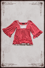 Cecil McBee Highlighter Coral Babydoll Top