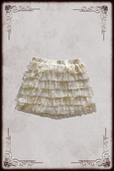 Cream Floral Lace Tiered Skirt