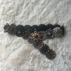 Brown Flower Buckle Disc Belt