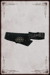 Silver Rhinestone Flower Black Belt