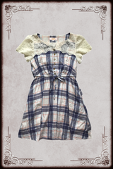 Pastel Gingham Lace Dress