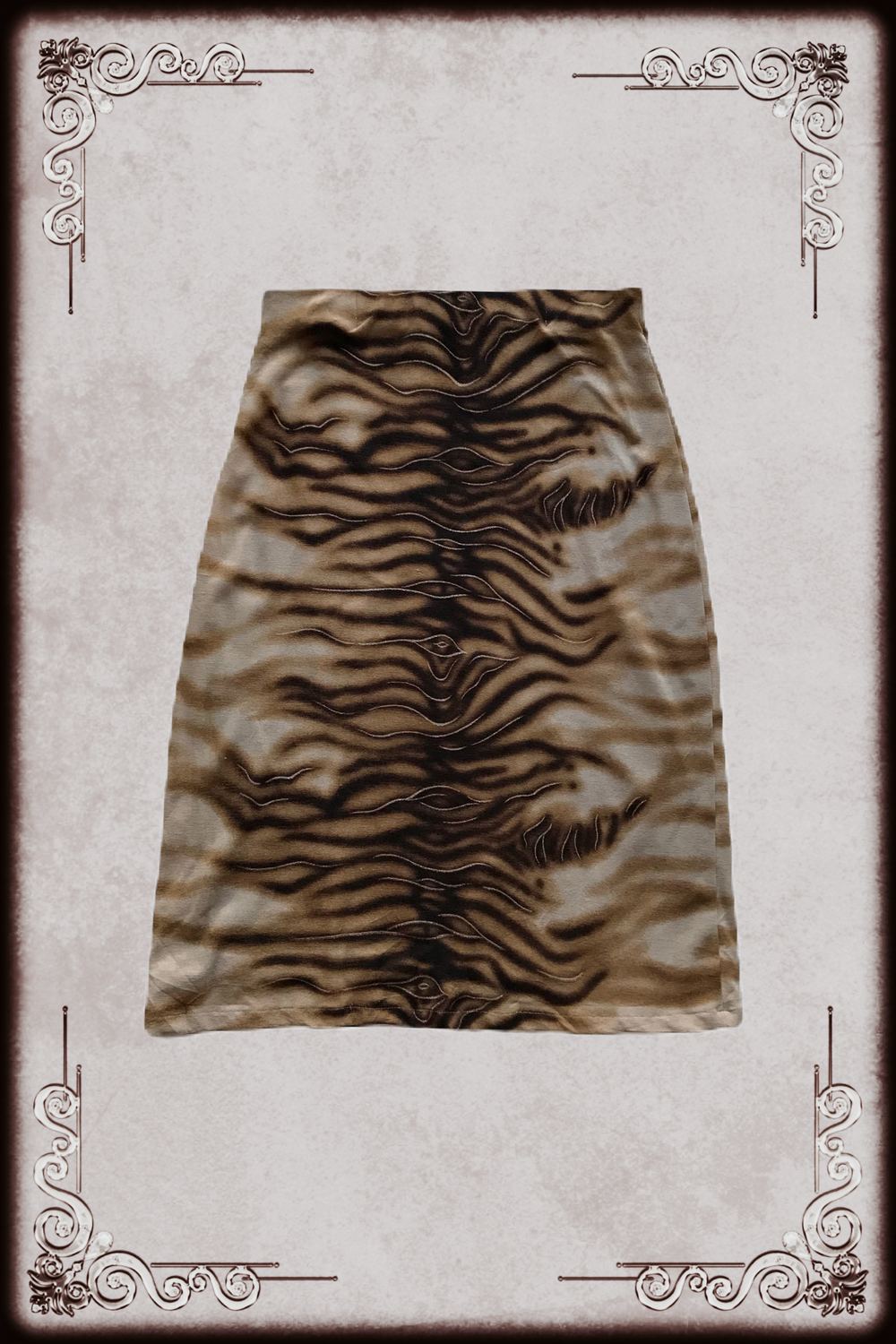 Glitter Tiger Stripe Print Long Skirt
