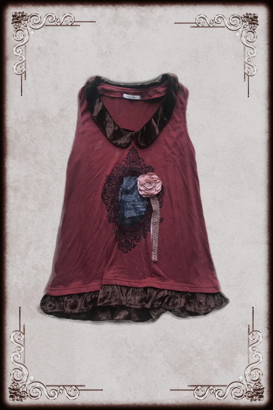 Axes Femme Dark Red Graphic Long Top