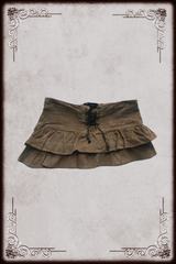 Asymmetrical Tan Lace Up Micro Mini Skirt