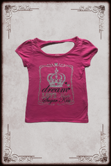 Hot Pink & Glitter Silver Crown Graphic Top