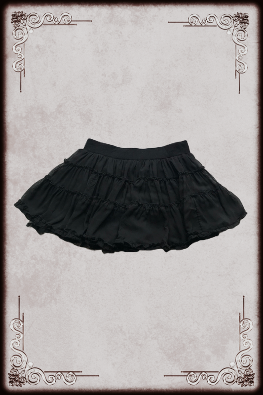 Layered Black Mesh Mini Skirt