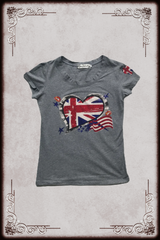 Rhinestone Heart England Baby Tee