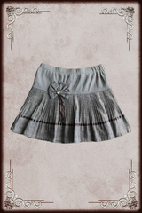 Warm Grey & Green Rhinestone Bow Lace Skirt