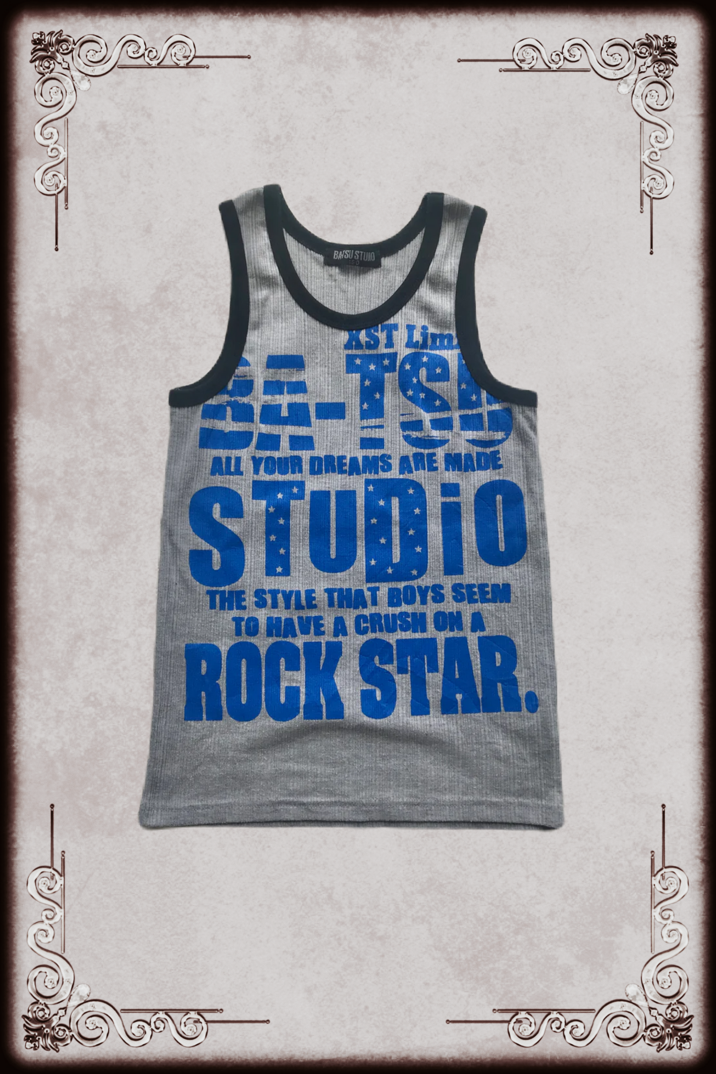 Batsu Studio Grey & Blue Graphic Tank