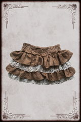 Brown Lace Ruffle Skirt