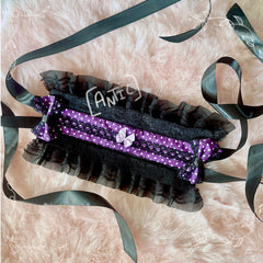Antic Purple, White And Black Polka Dot Head Dress