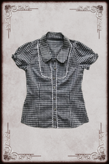 Cecil McBee Gingham Navy Blouse