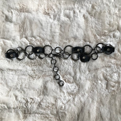 Hermes Branded Black Leather Chain Belt