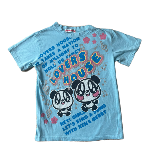 Lovers House Glitter Blue Panda Tee