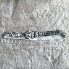 White & Silver Rhinestone Stud Belt