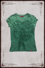 Edc Green Cap Sleeve Graphic Top