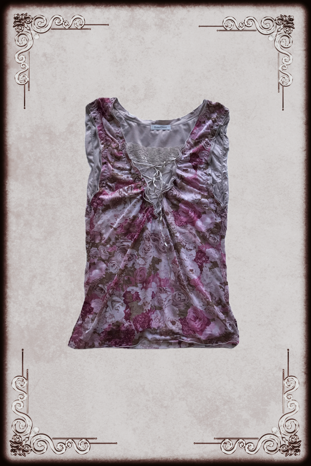 Rosa Cheri Dusty Pink Lace Up Top