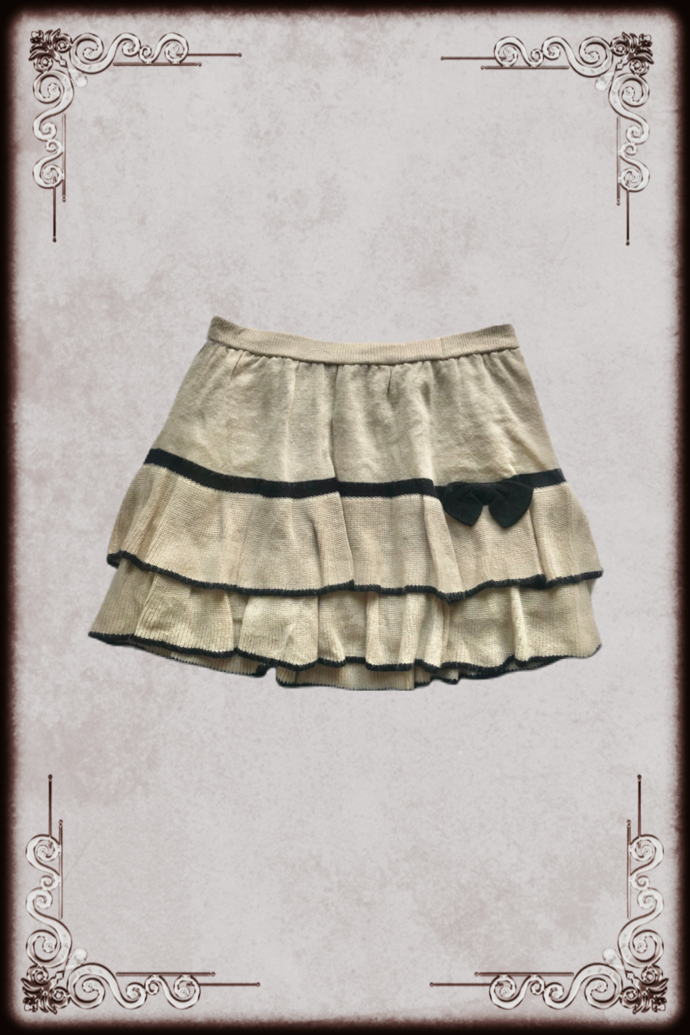 Tan & Black Knit Skirt