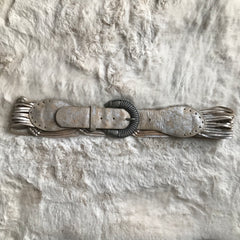 Distressed Silver Tassel Belt