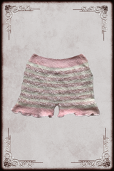 Light Pink & Cream Fuzzy Lounge Shorts