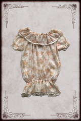 Glacier Peach Floral Lace Trim Top