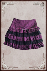 Shiny Purple & Black Mesh Trim Layer Skirt