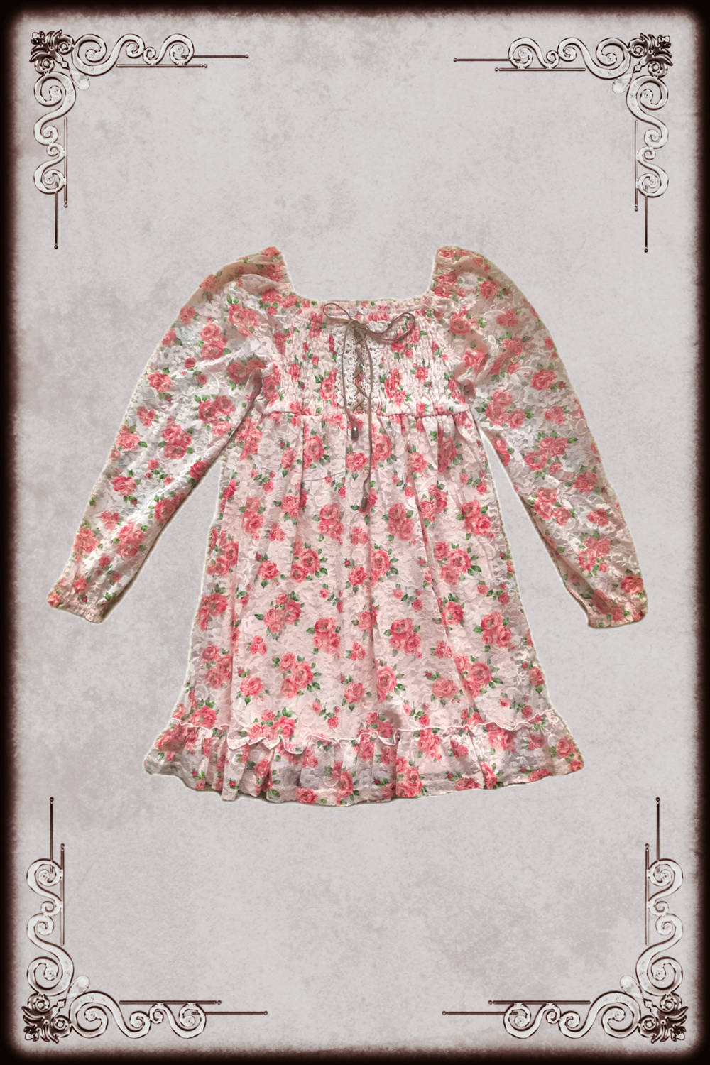 Baby Pink Floral Lace Dress