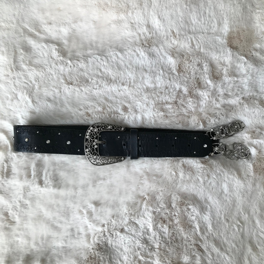 Black Rhinestone Chain Belt