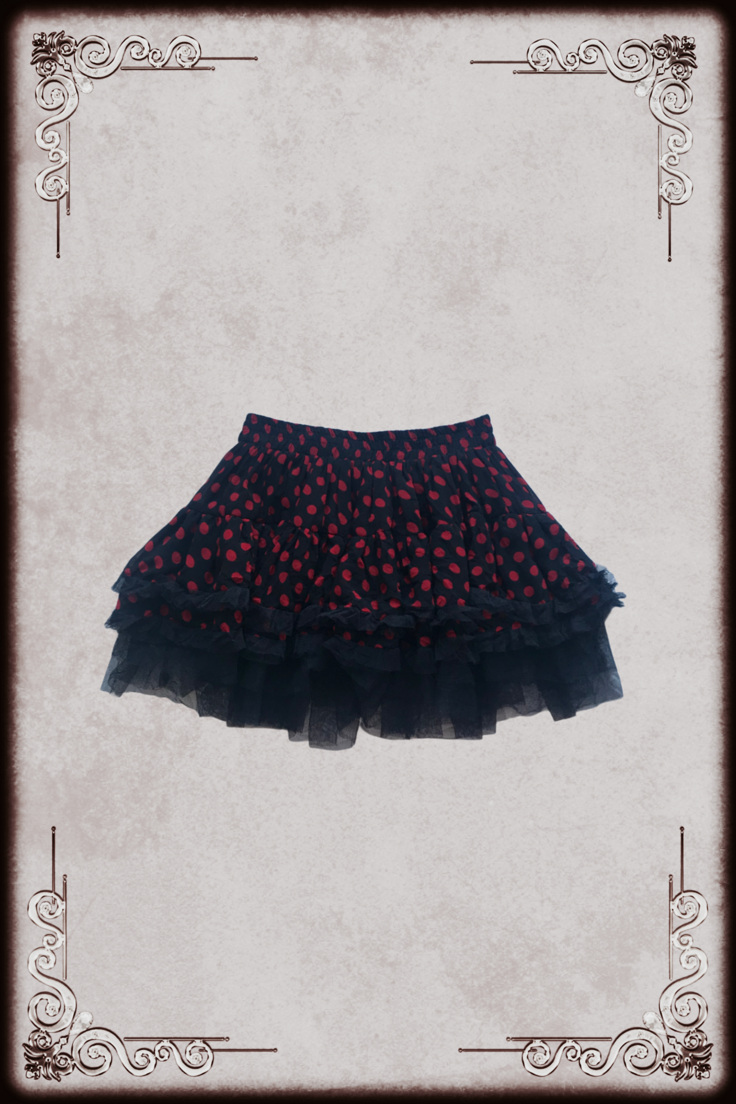 Black & Red Dotted Retro Skirt