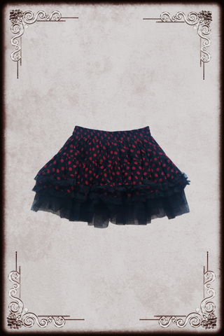 Black & Red Dotted Retro Skirt