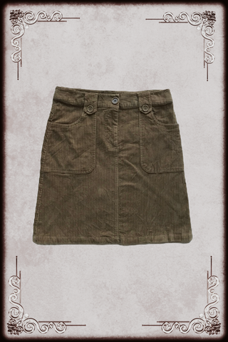Light Brown Corduroy Midi Skirt