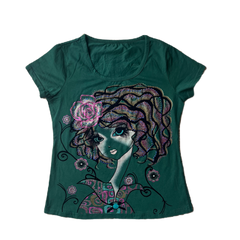 Dark Green Manba Glitter Baby Tee