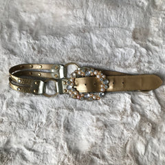Gold Rhinestone & Pearl Detail Belt
