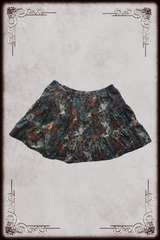 Brown & Teal Paisley Corduroy Skirt