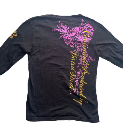Ba-tsu Purple & Gold Lettering Print Long Sleeve