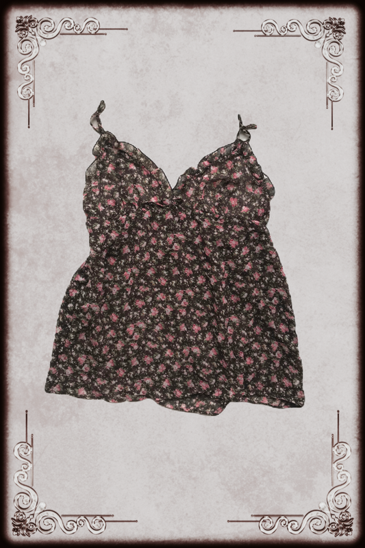 Sheer Brown & Pink Floral Cami