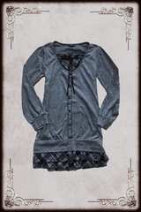 Grey Plaid Milkmaid Collar Dress