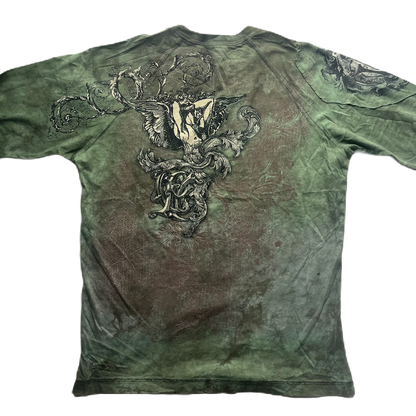 Green Tie-Dye Graphic Print Long Sleeve