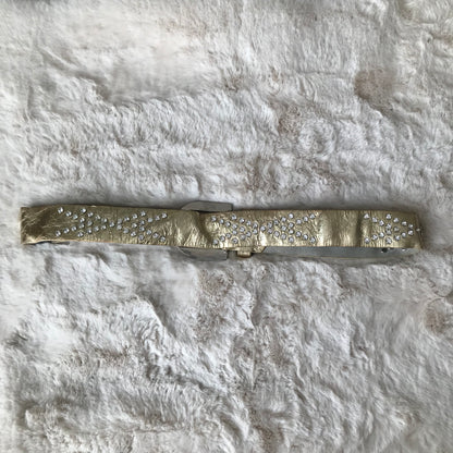 Gold & Silver Rhinestone Leather Belt
