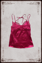 Magenta Satin Layered Camisole