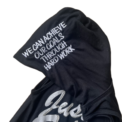 Chu xxx Stud Lettering Hooded Graphic Top