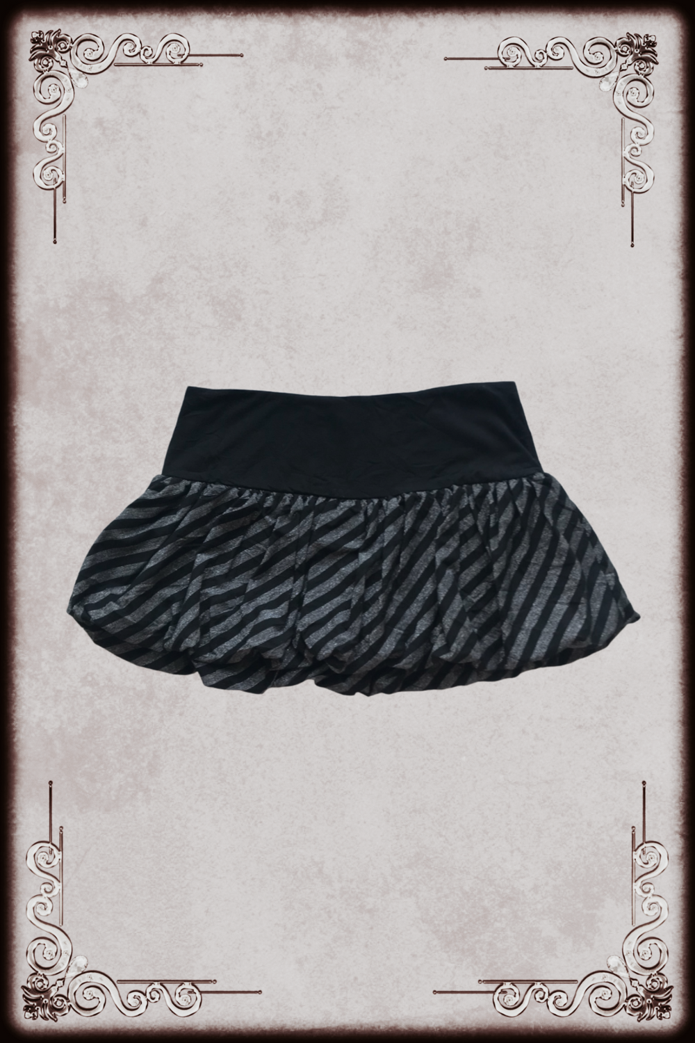 Black & Glittery Grey Striped Micro Mini