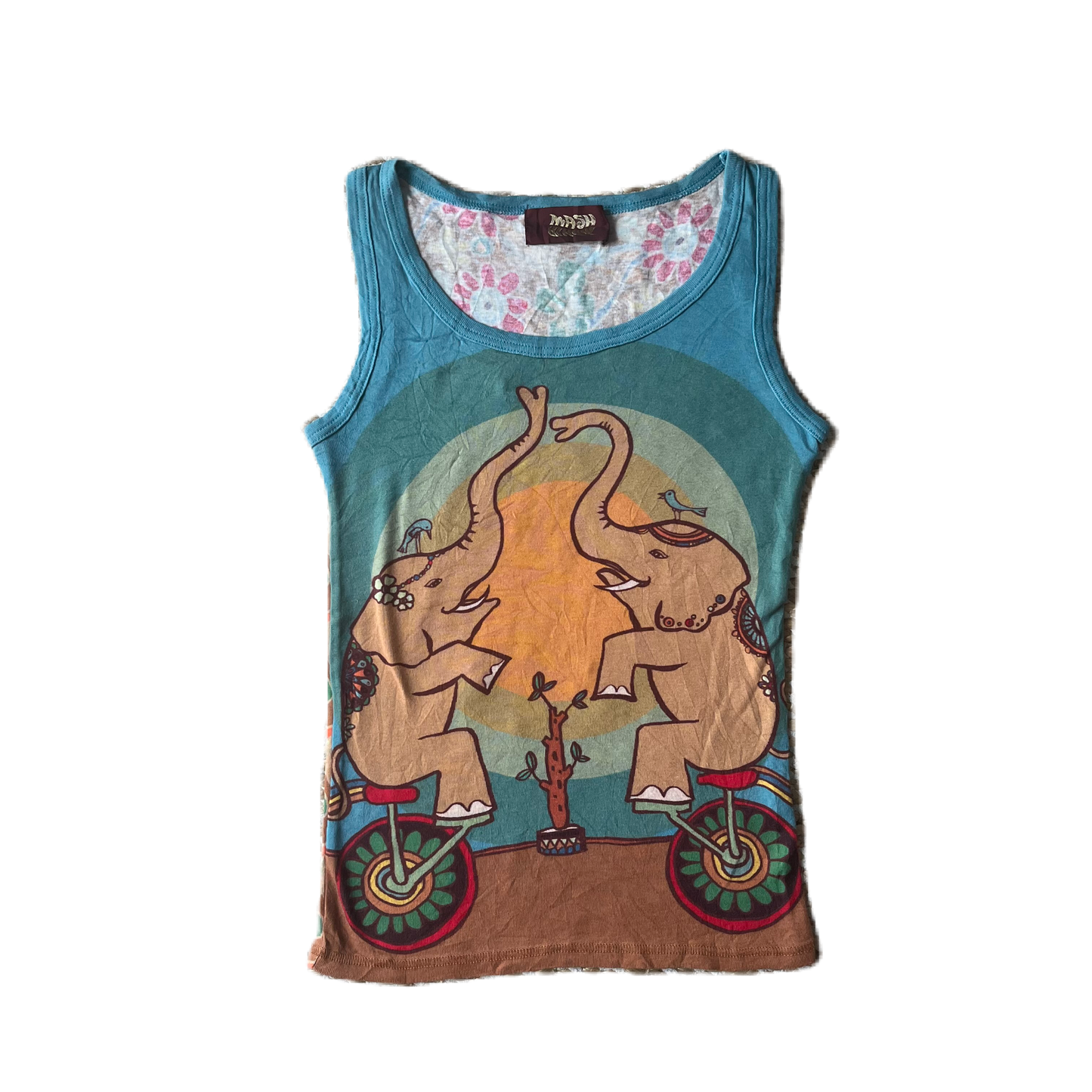 Mash Mania Elephant Flower Print Tank Top