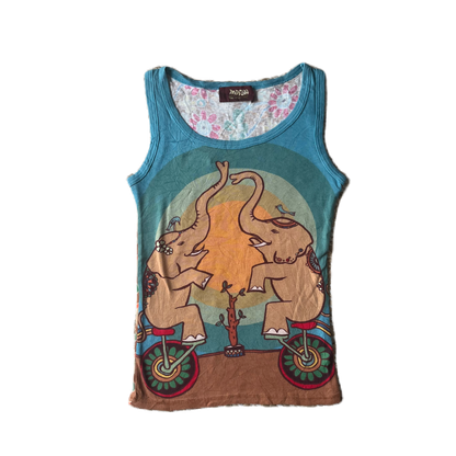 Mash Mania Elephant Flower Print Tank Top