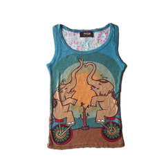 Mash Mania Elephant Flower Print Tank Top