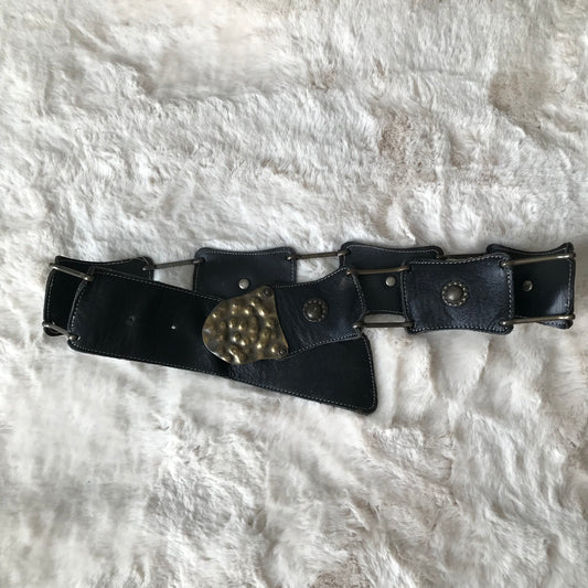 Black Leather Statement Belt