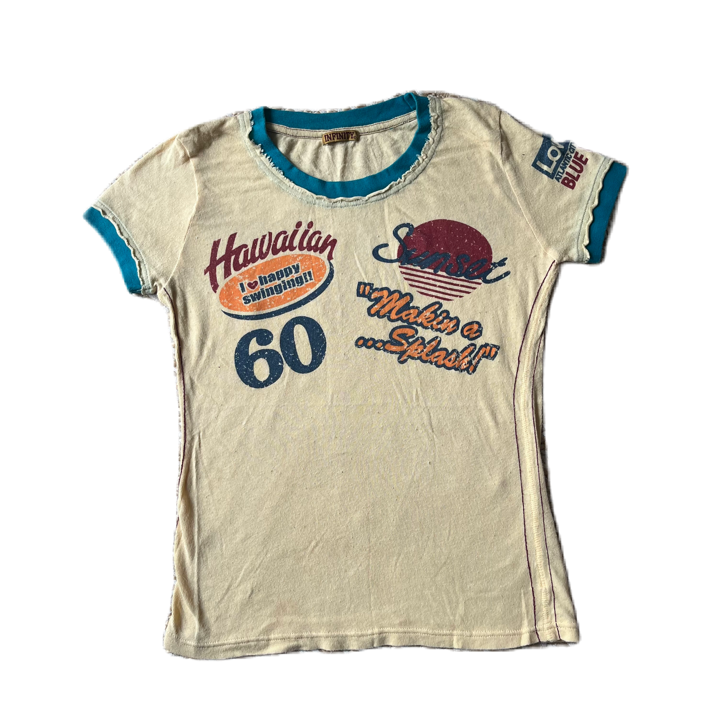 Light Yellow Surf Print Baby Tee
