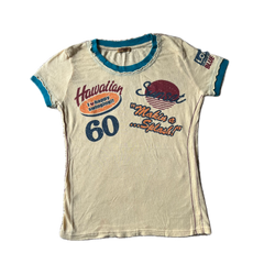 Light Yellow Surf Print Baby Tee