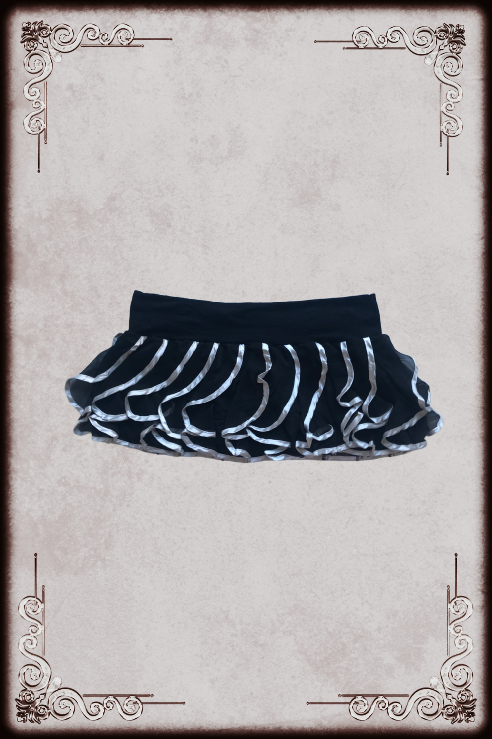 Black & White Ruffle Micro Mini