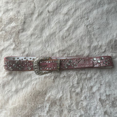 Light Pink Distressed Glitter Belt
